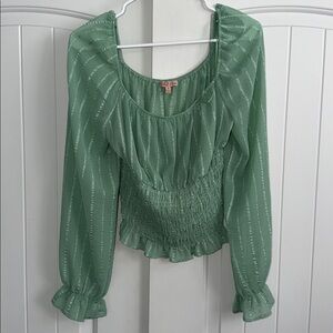 Green Long Sleeve Blouse